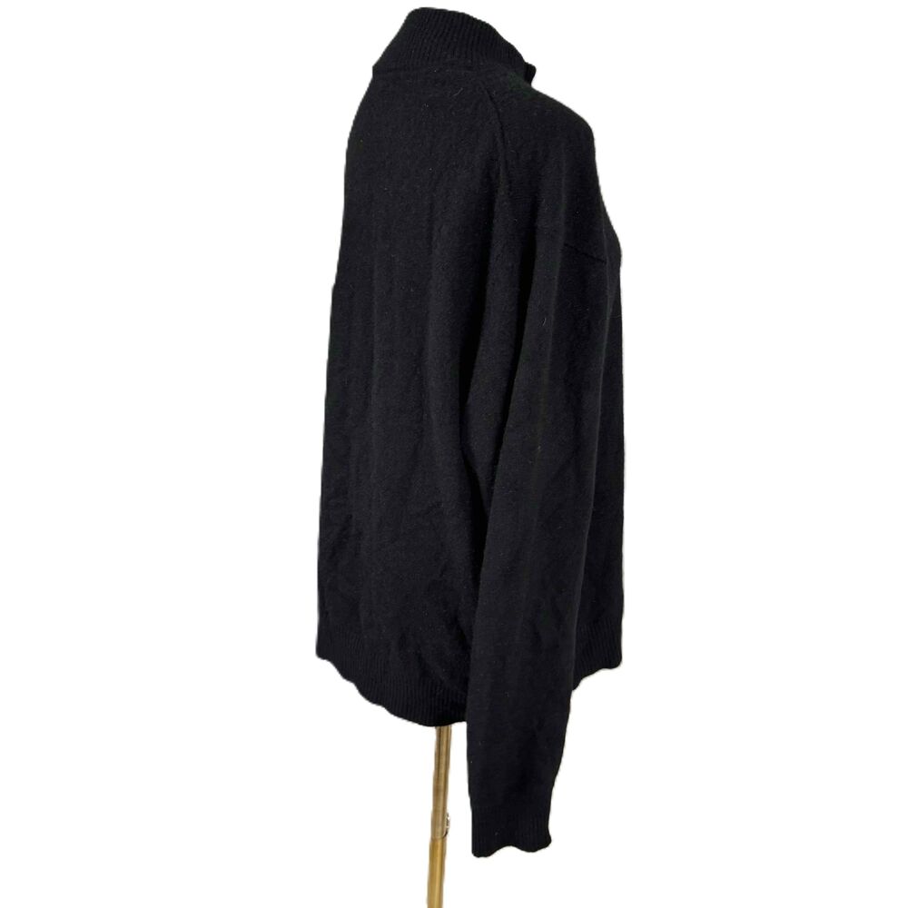 Daniel Bishop Black Cashmere Quarter Zip Pullover Basic Sweater Long Sleeve XL - Picture 6 of 13